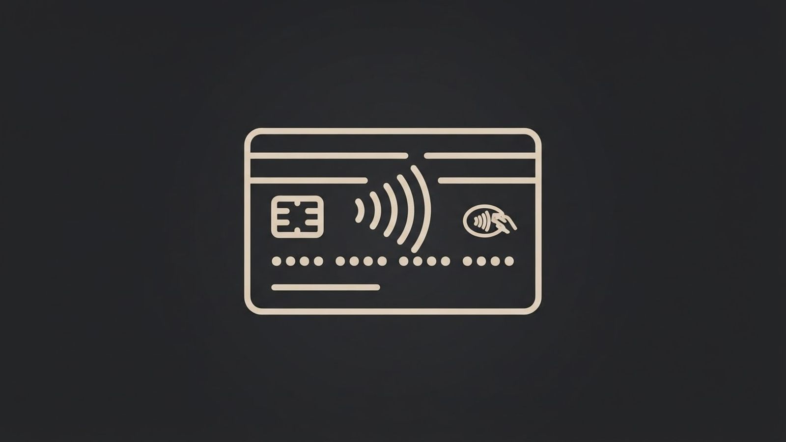 Credit card payment method icon on dark background