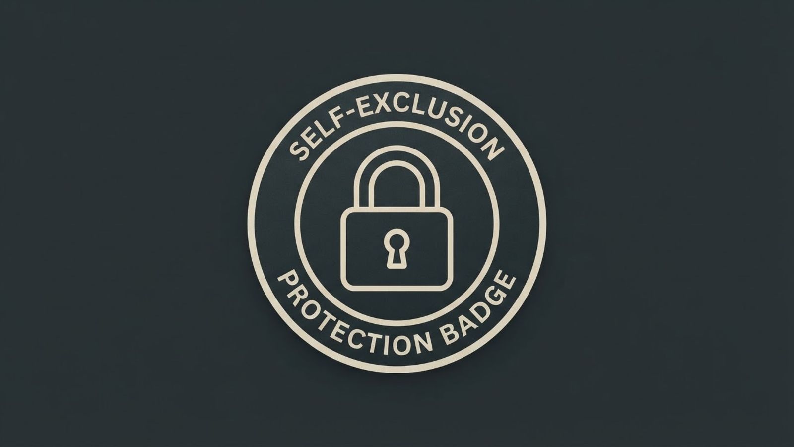 Self-exclusion padlock badge on dark background